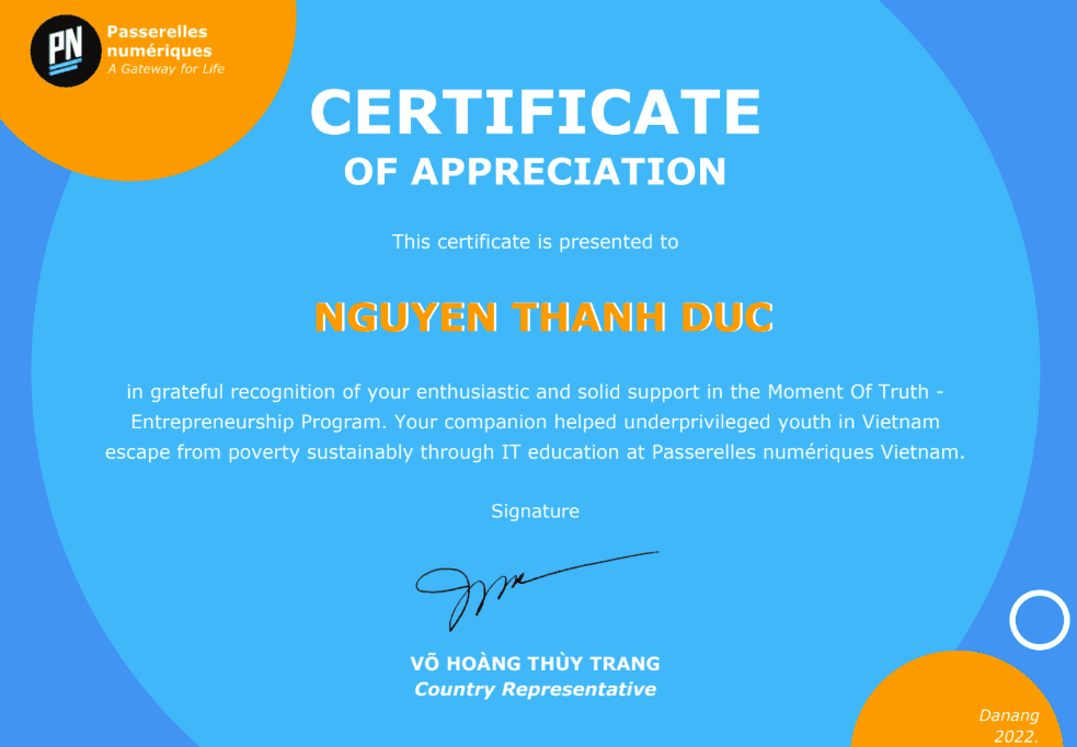 Project Advisor & Mentor - Passerelles Numériques Vietnam (PNV)